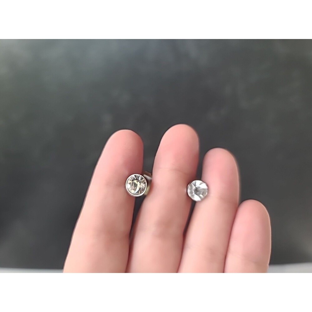 Vintage Clear Rhinestone Stud Earrings